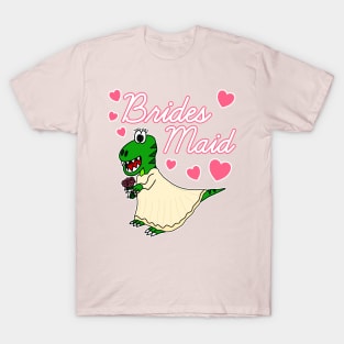 Bridesmaid Dinosaur Funny Bachelorette Party Wedding T-Shirt